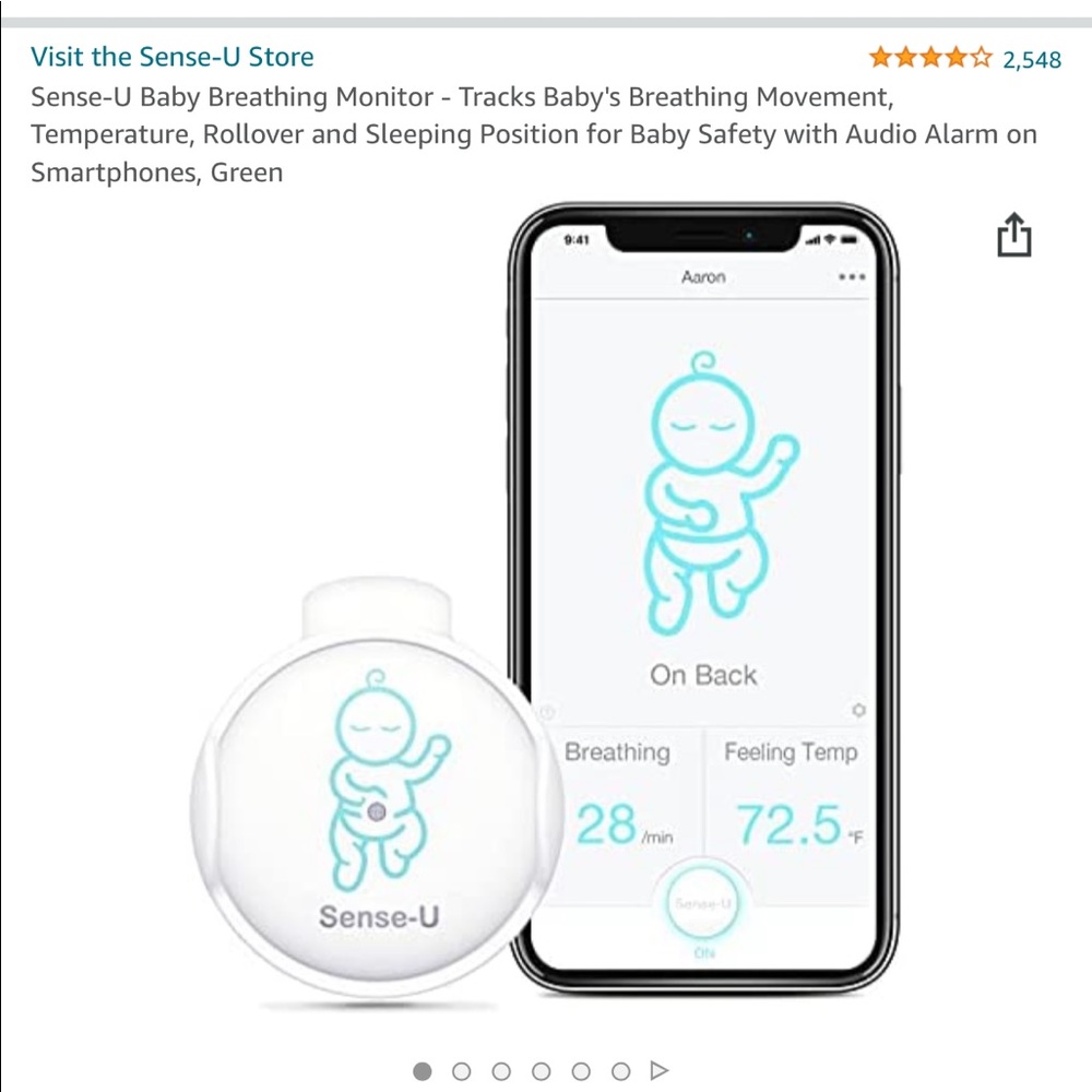 Sense-U breathing monitor like new with extra batteries. Blue